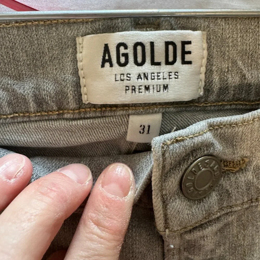 Agolde | Feel Good Sophie High Rise Crop Distressed Gray Denim Jeans - Picture 6 of 11